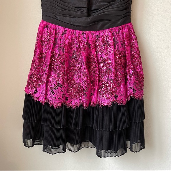 NWT Betsey Johnson Twinklebelle Sequin & Lace Tiered Strapless Dress | Size 4 - Picture 10 of 11
